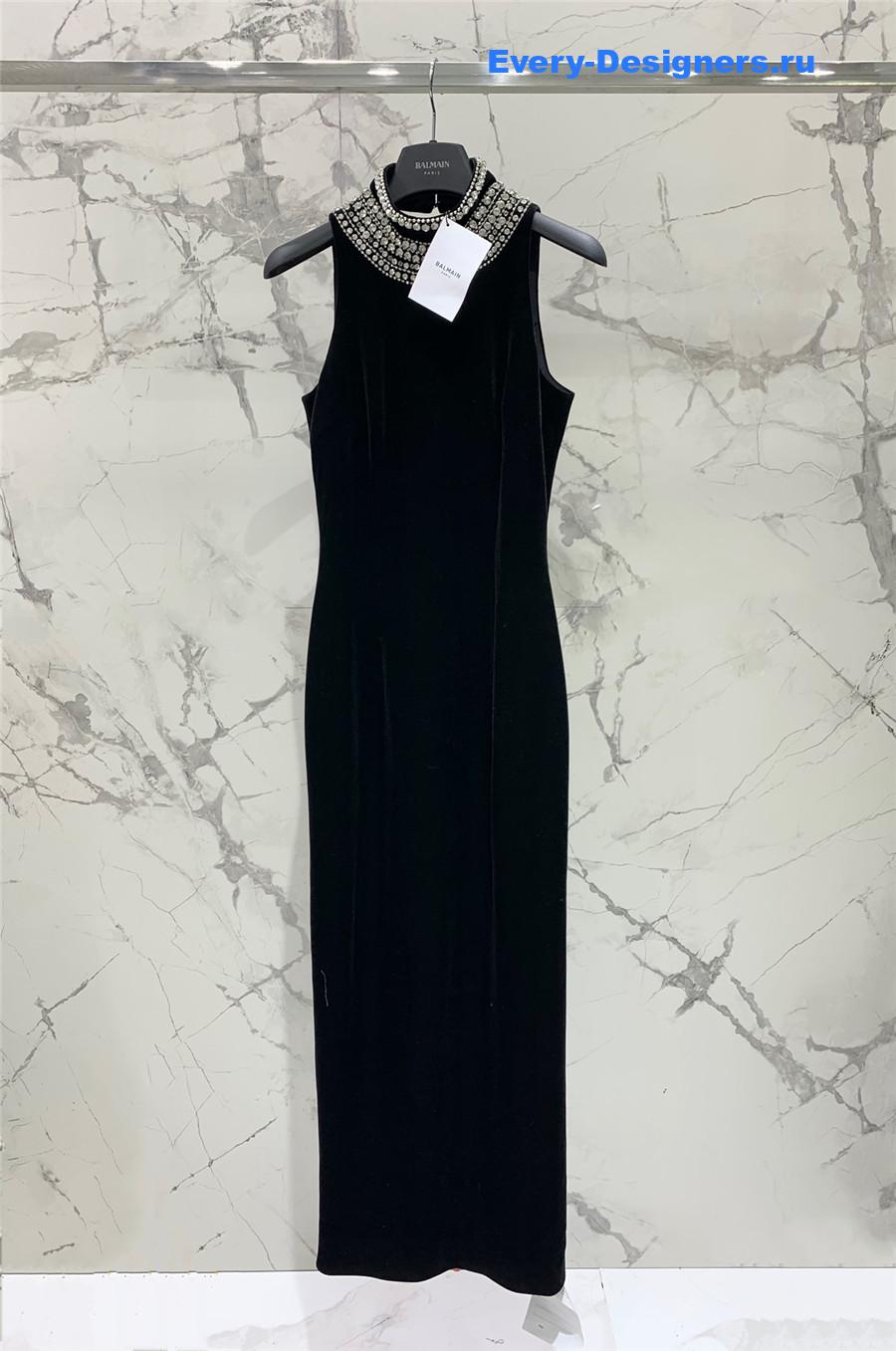Balmain Pearl Velvet Gown