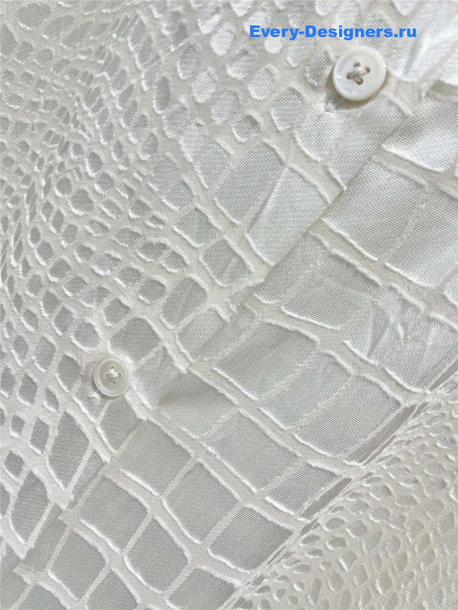 Ba1en*iaga crocodile shirt in white