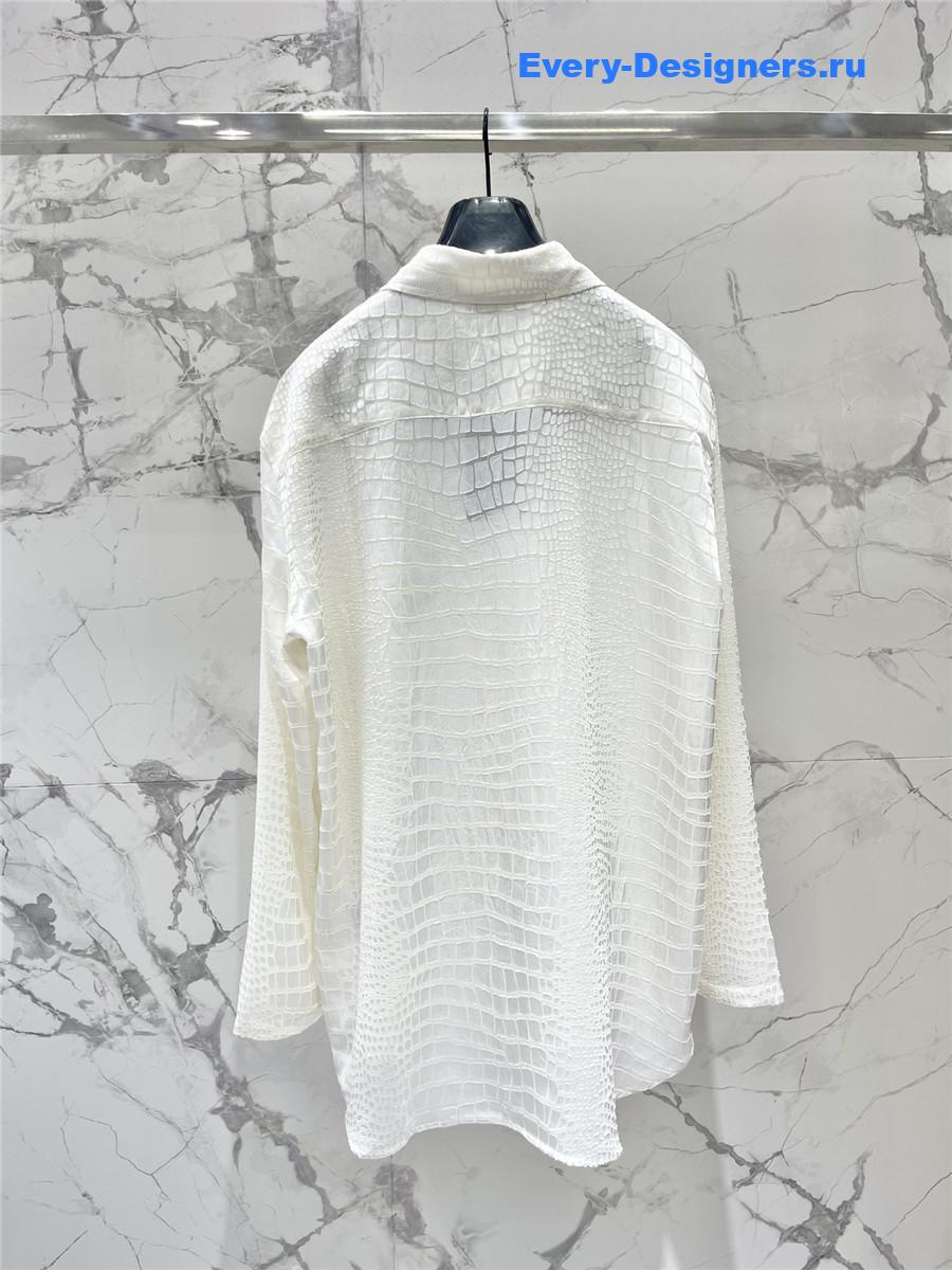 Ba1en*iaga crocodile shirt in white