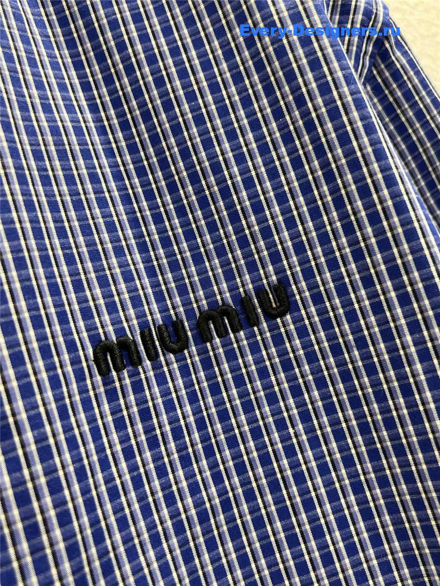 Miu Miu Sapphire Checked Shirt