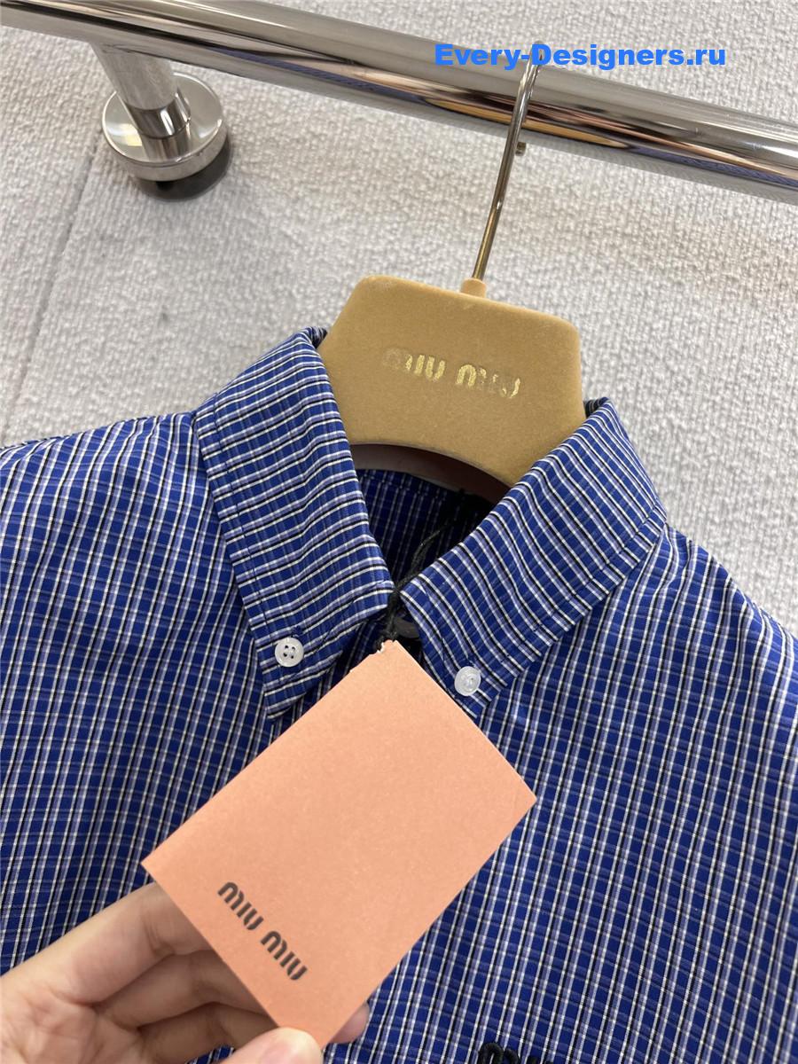 Miu Miu Sapphire Checked Shirt
