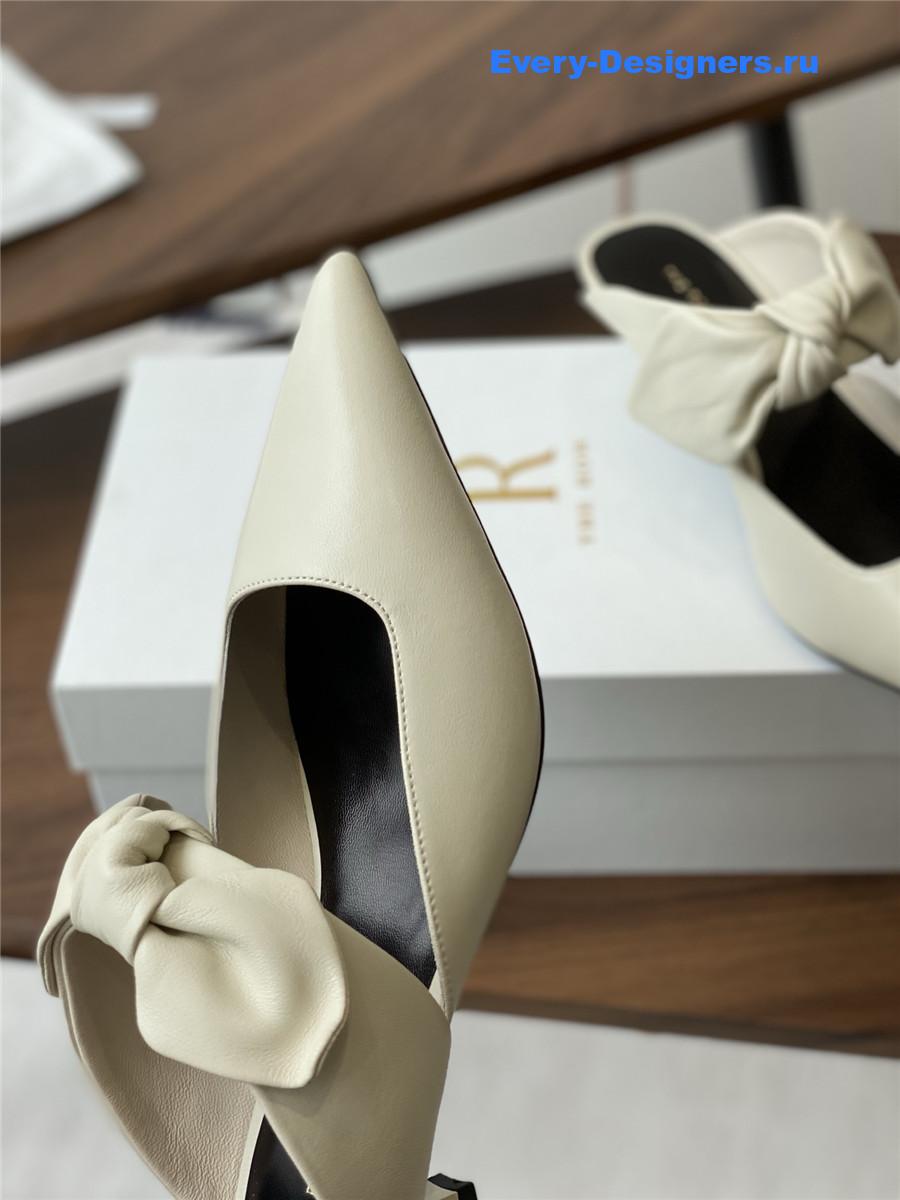 The R0w coco white leather mules