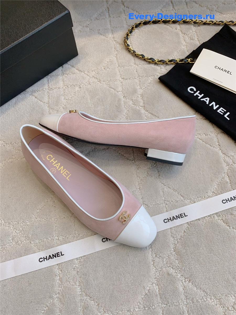 ch**el pink D1am0nd buckle flats