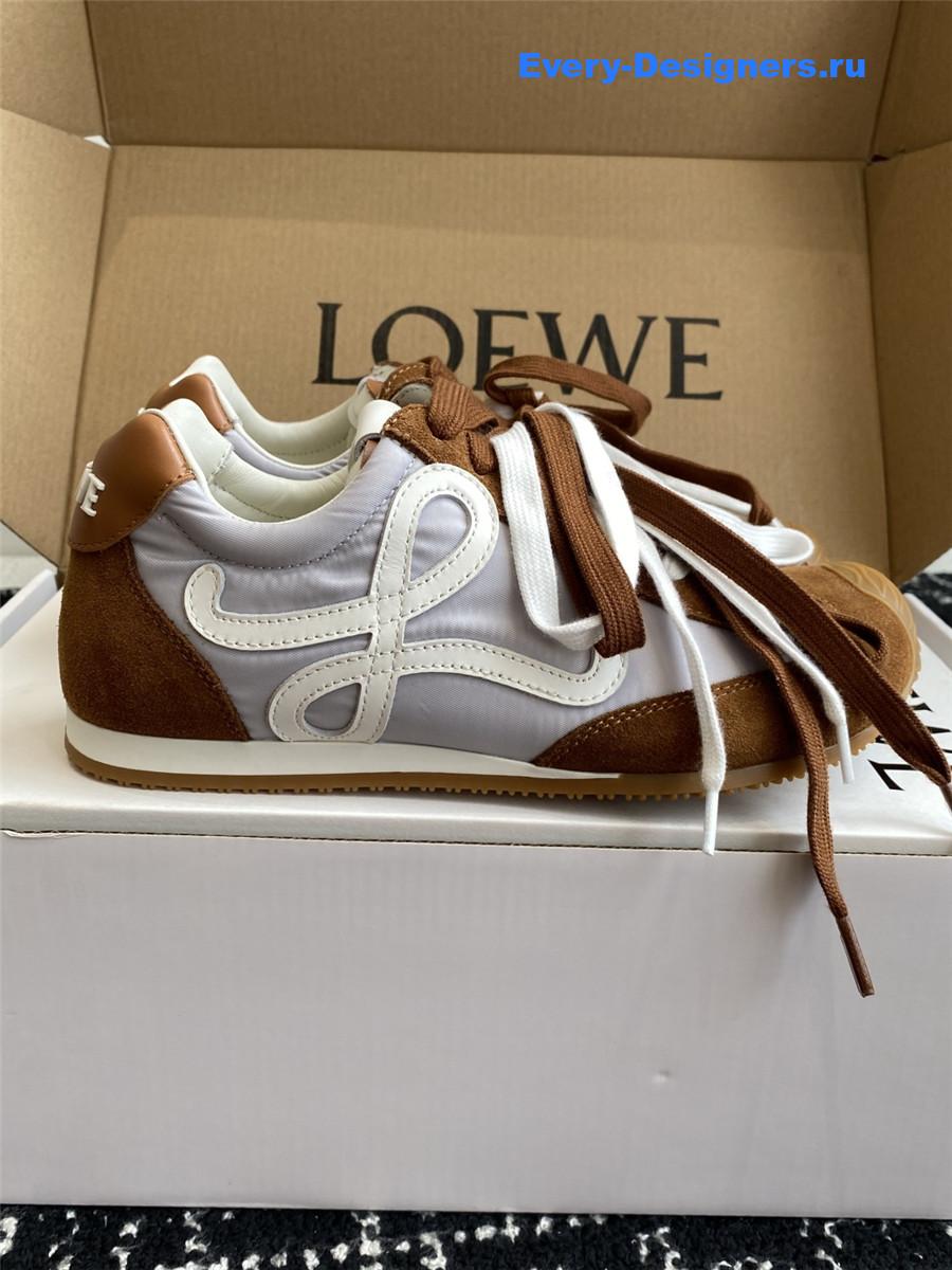 L0ew* ballet runner 2.0 brown leather sneakers