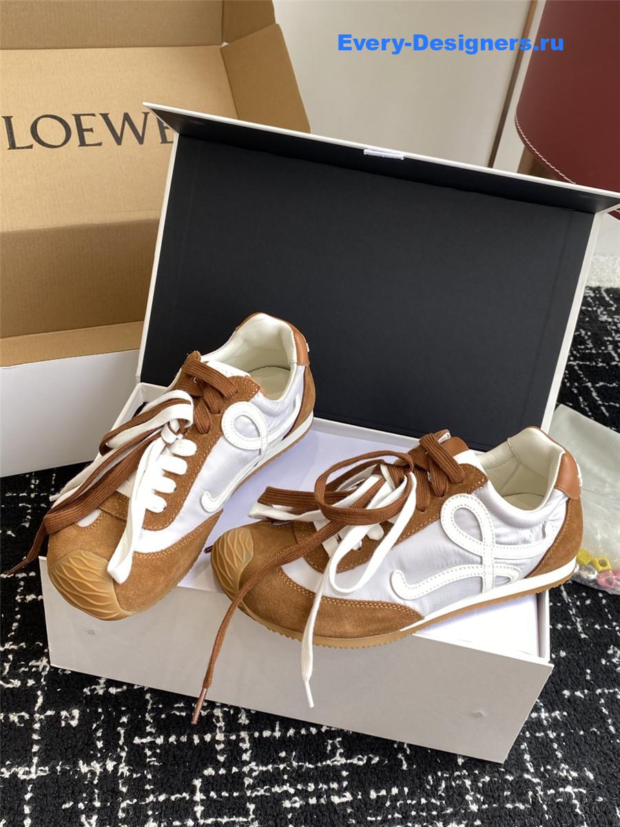 L0ew* ballet runner 2.0 brown leather sneakers
