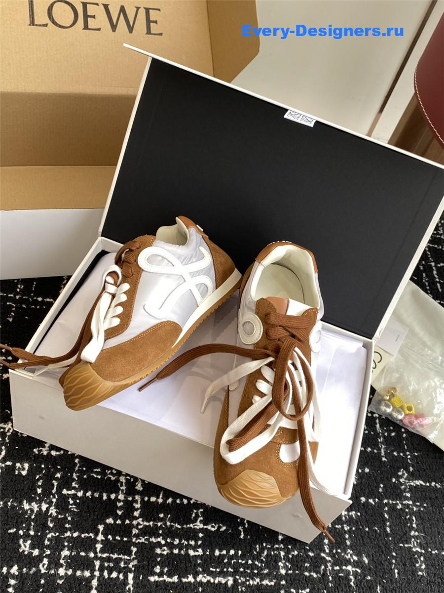 L0ew* ballet runner 2.0 brown leather sneakers