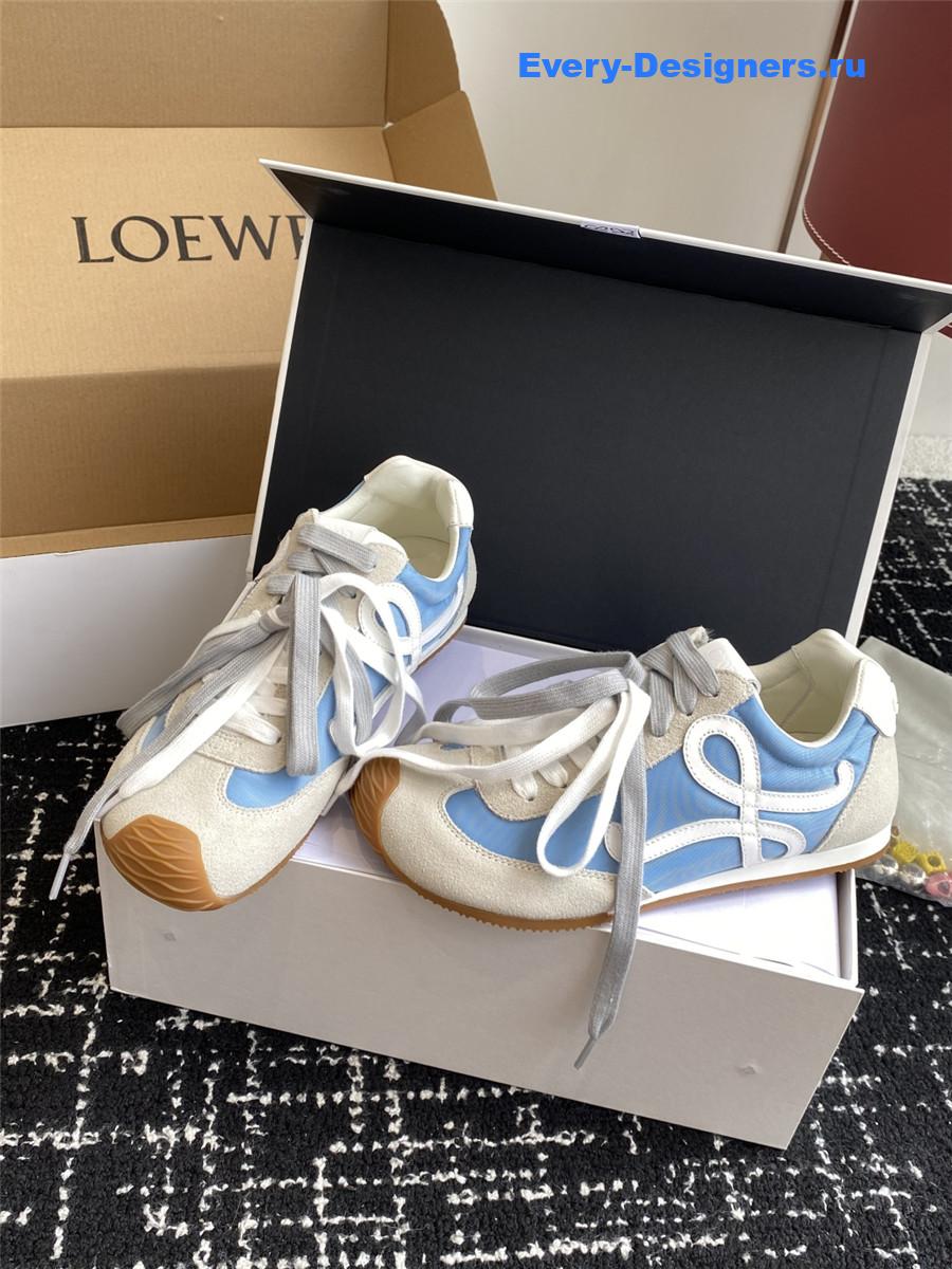 L0ew* ballet runner 2.0 blue leather sneakers