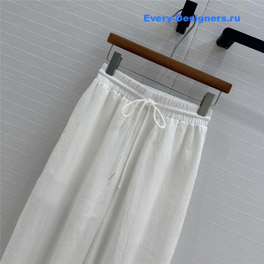 Zimm White Lace Linen Trousers