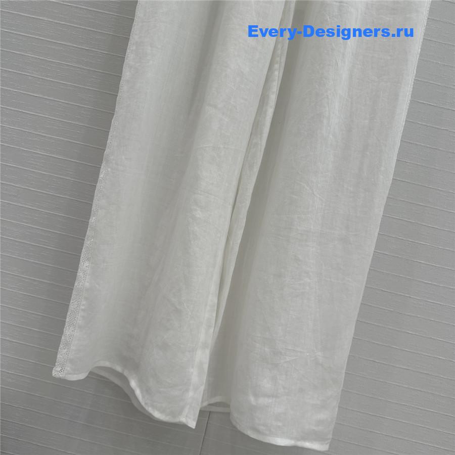 Zimm White Lace Linen Trousers