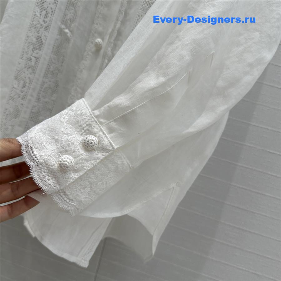 Zimm Lace-Trimmed Linen Shirt