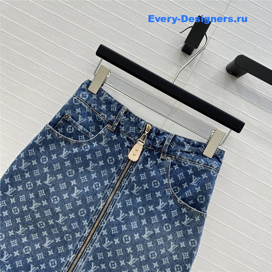 l0vis Vvtt0n blue monogram denim skirt