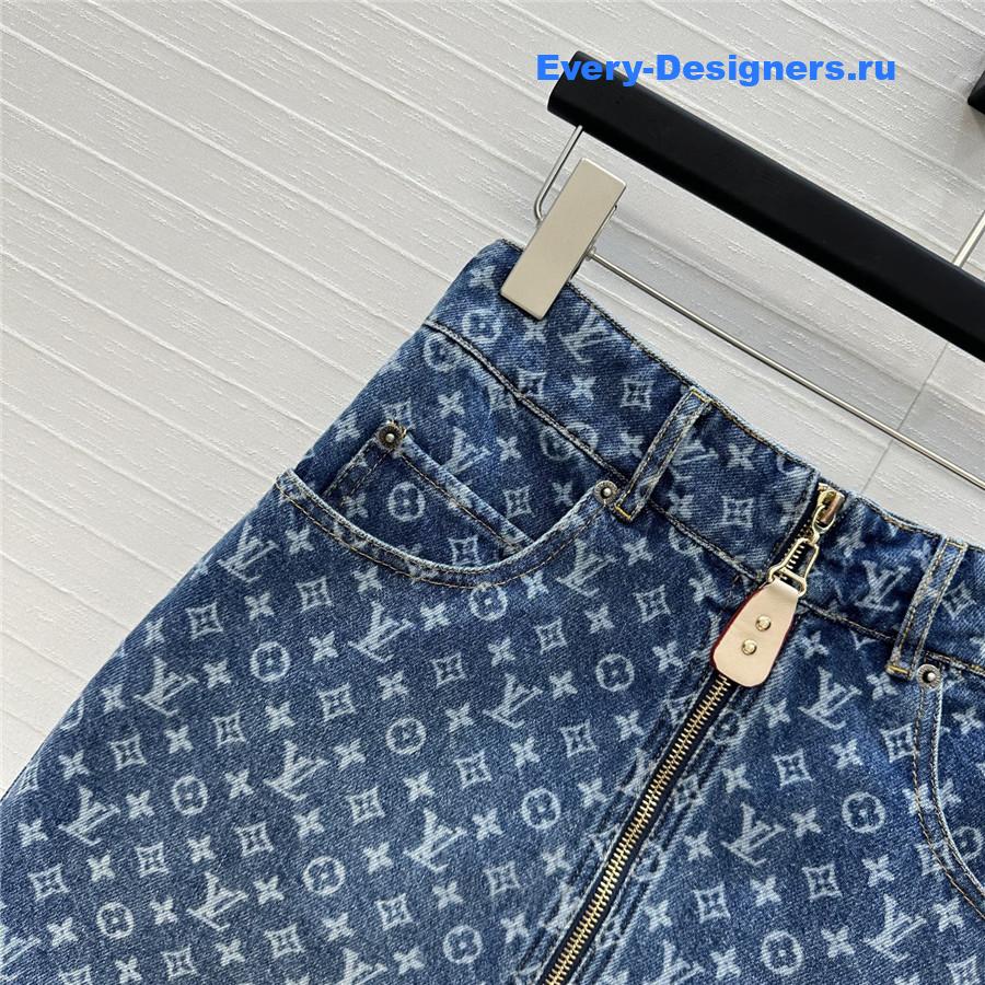 l0vis Vvtt0n blue monogram denim skirt