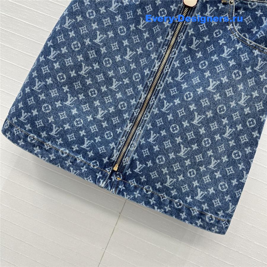 l0vis Vvtt0n blue monogram denim skirt