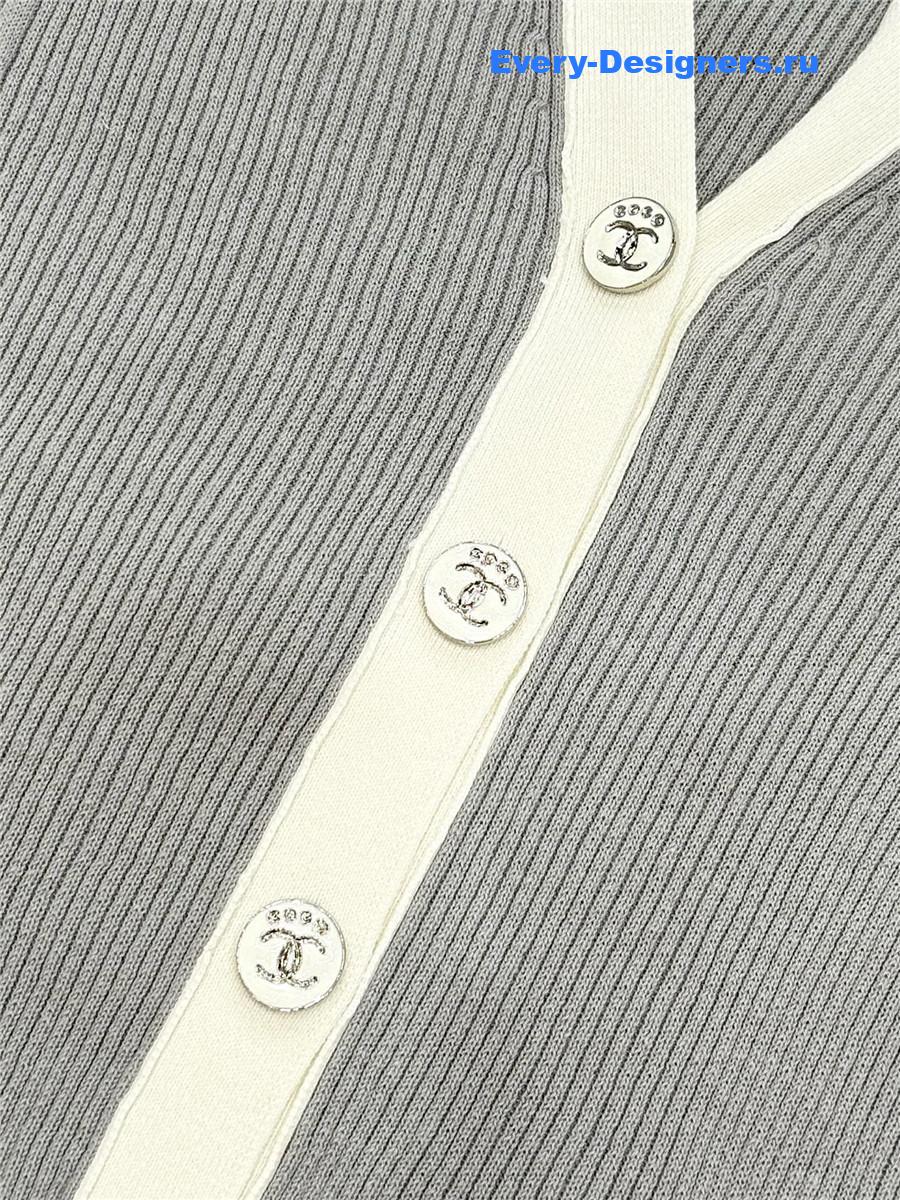 Ch**el grey rhinestone cardigan