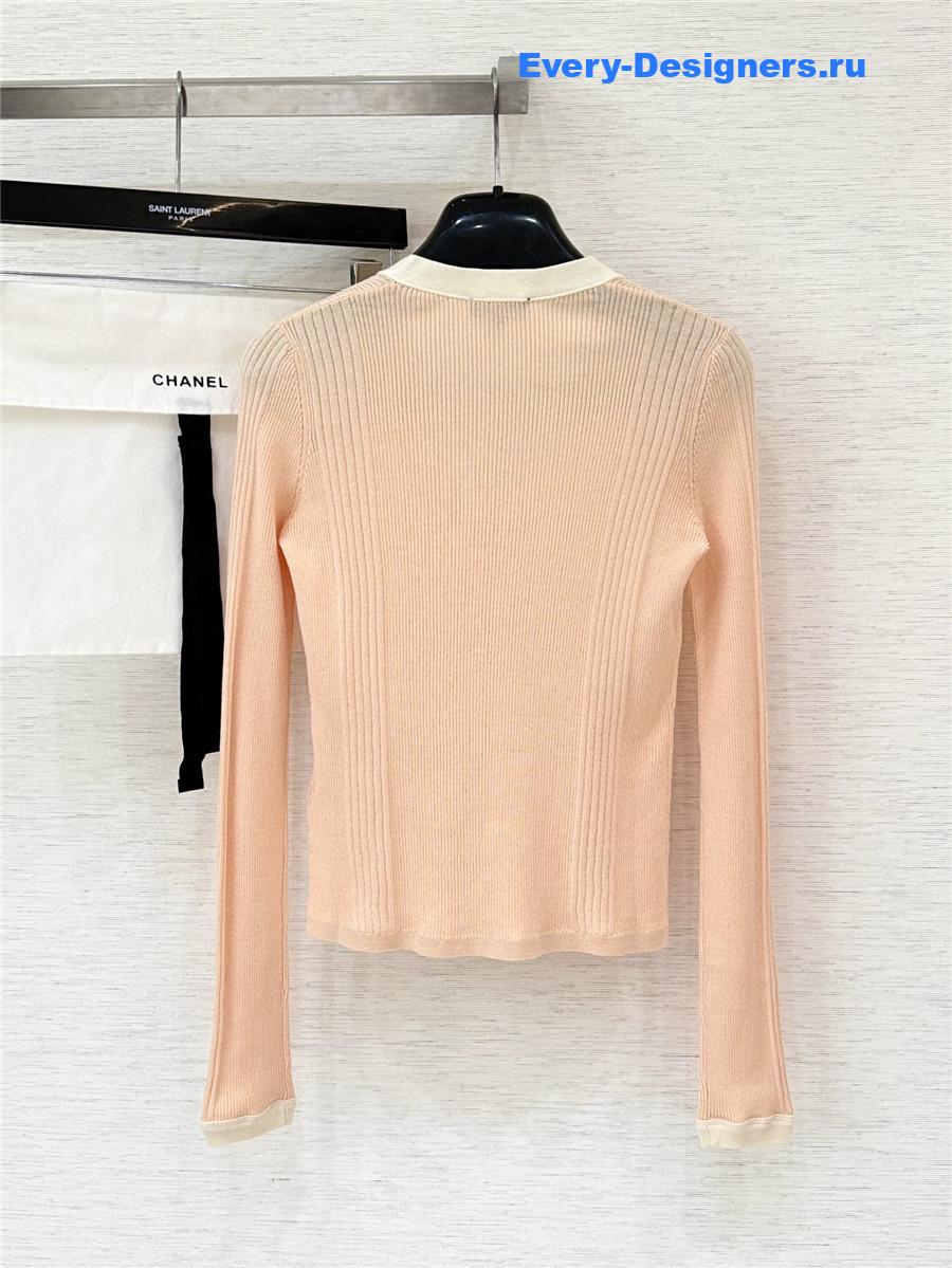 Ch**el orange rhinestone cardigan