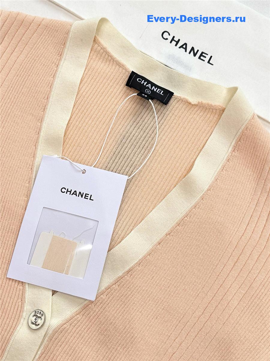 Ch**el orange rhinestone cardigan