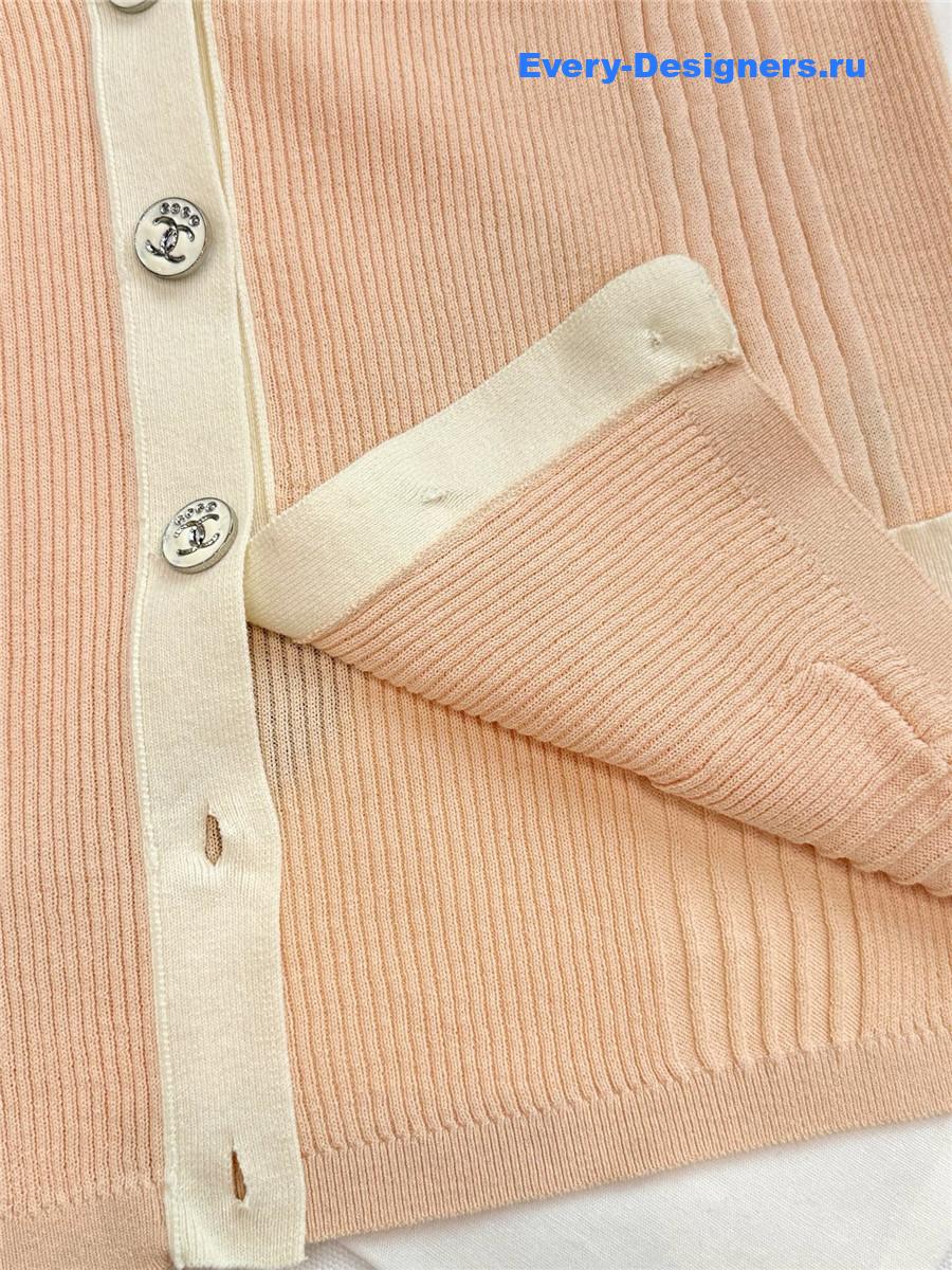 Ch**el orange rhinestone cardigan