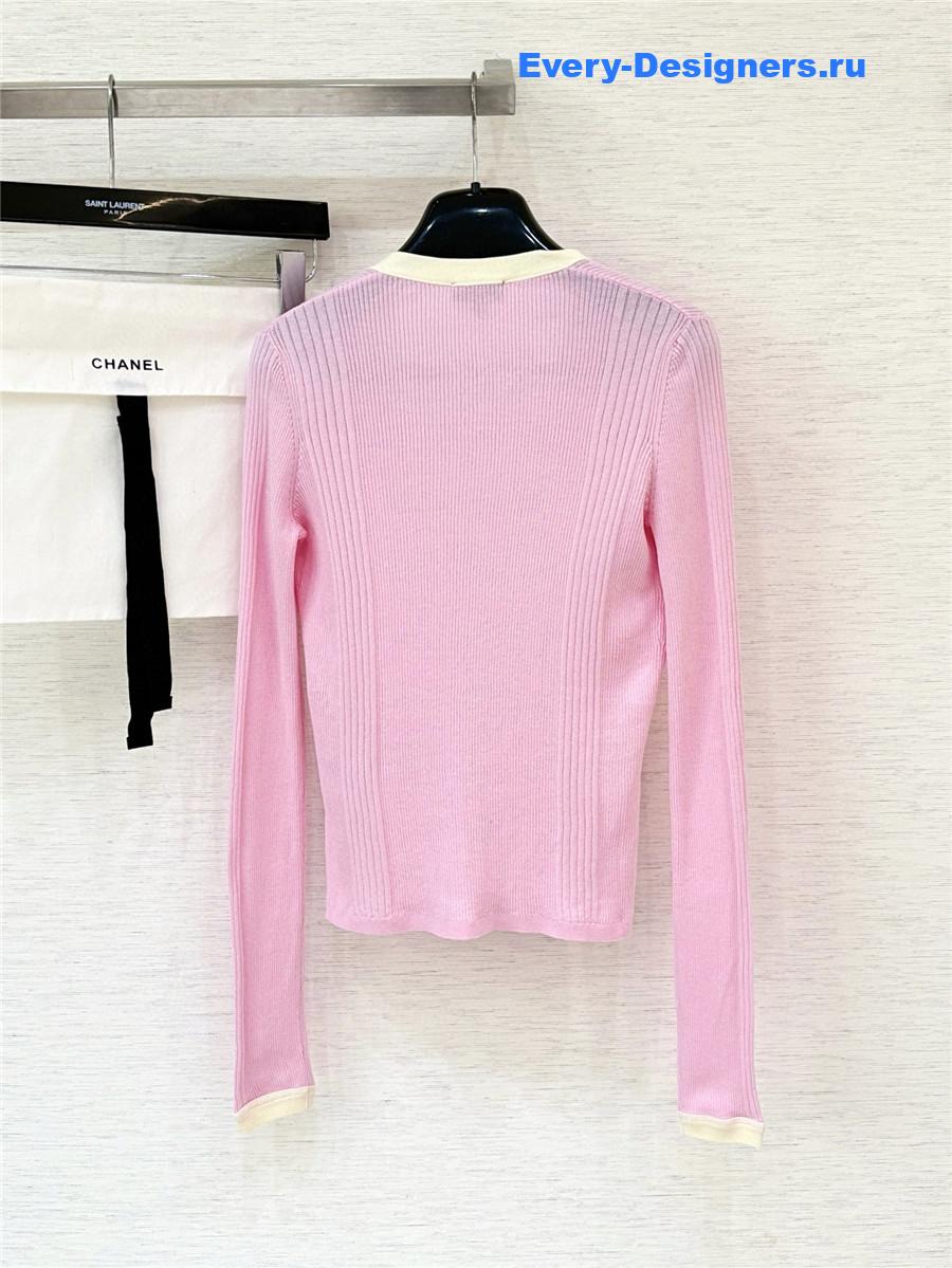 Ch**el pink rhinestone cardigan