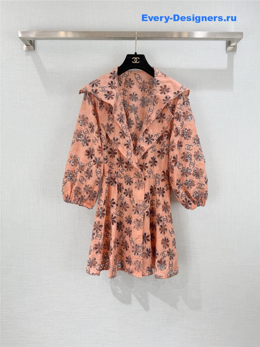 Ch**el silk flower embroidery dress