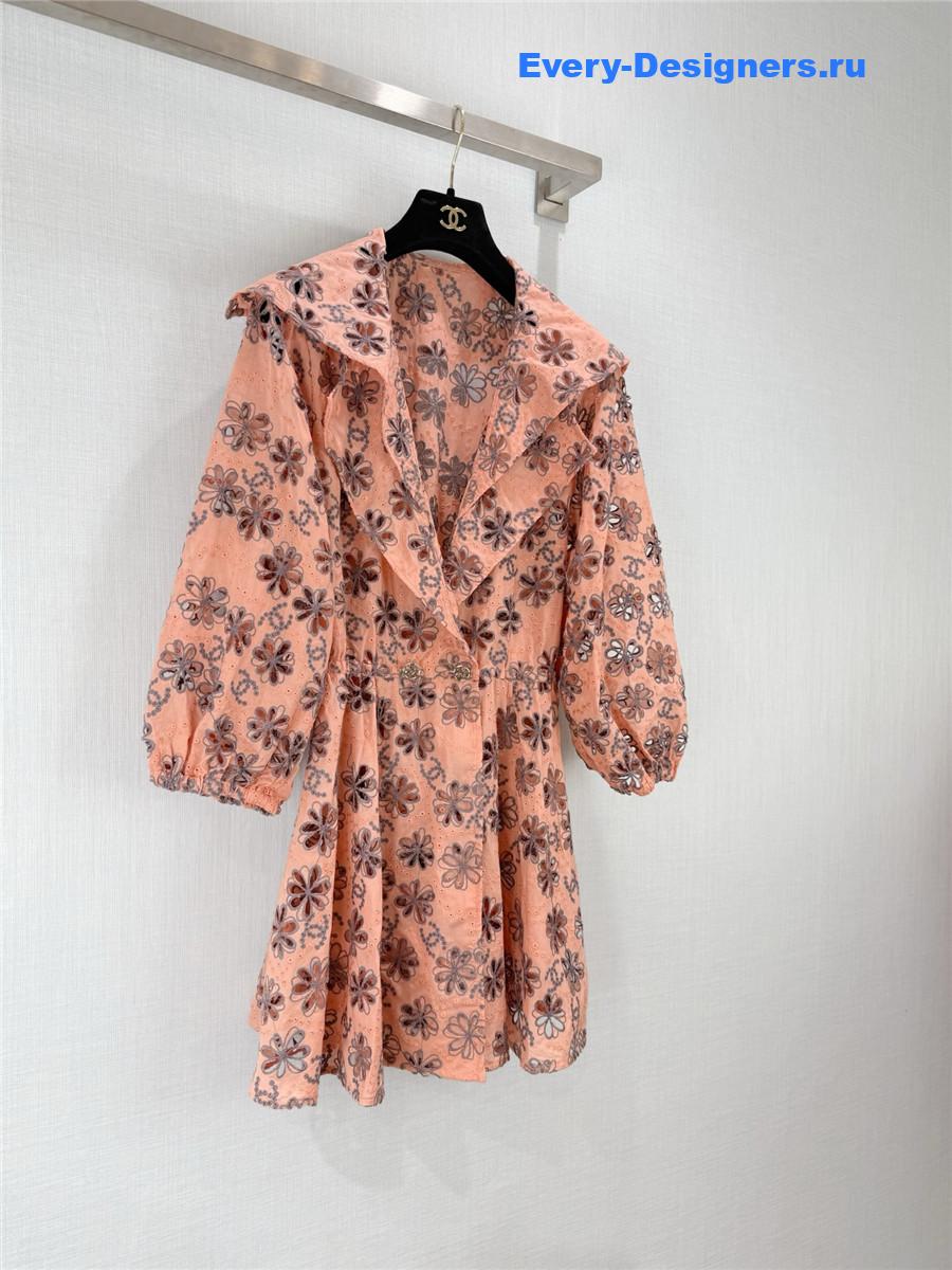 Ch**el silk flower embroidery dress