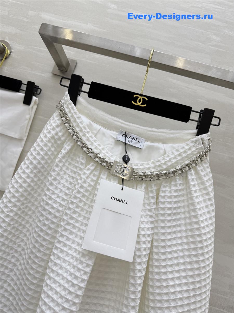 Ch**el white plaid skirt