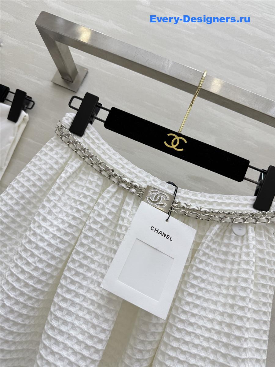 Ch**el white plaid skirt