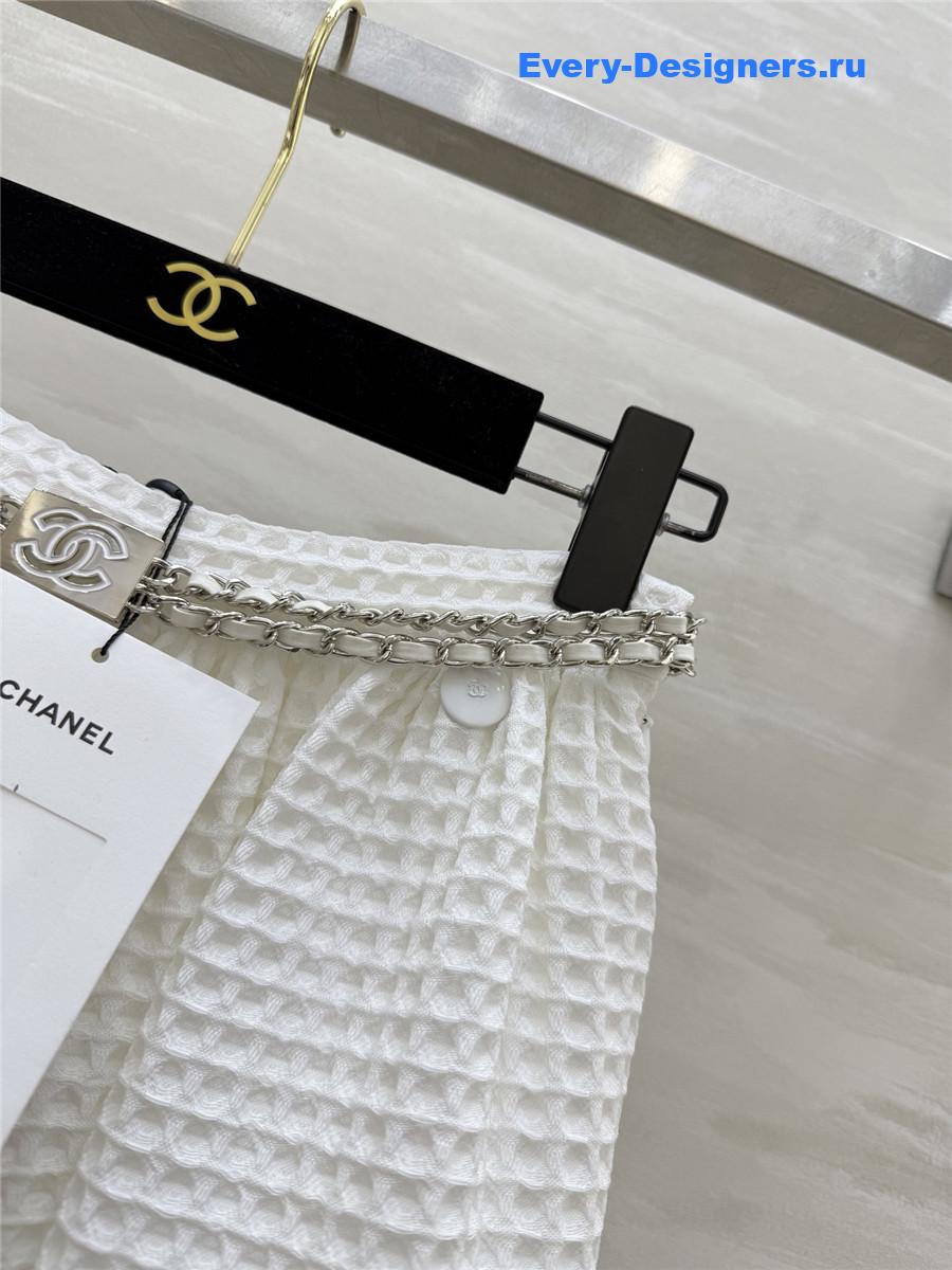 Ch**el white plaid skirt