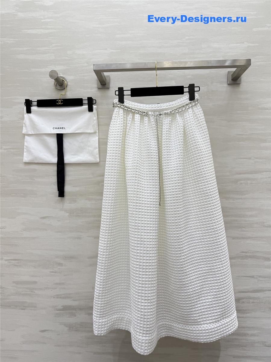 Ch**el white plaid skirt