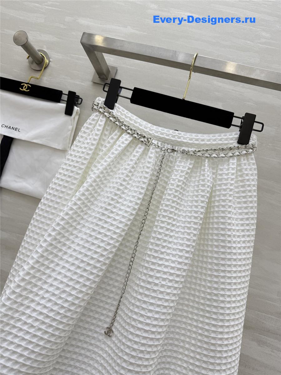 Ch**el white plaid skirt