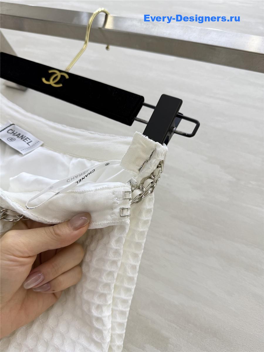 Ch**el white plaid skirt