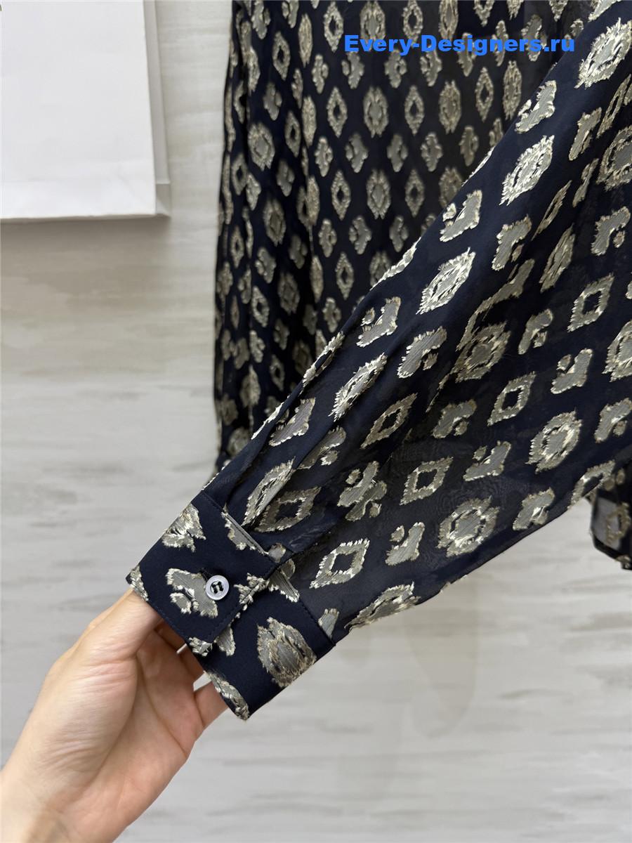 Sa1nt Lau*nt silk flower blouse