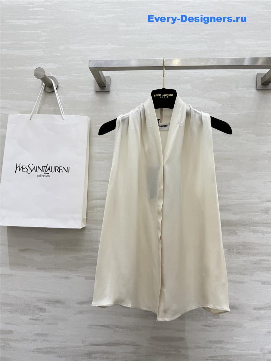 Sa1nt Lau*nt beige silk vest