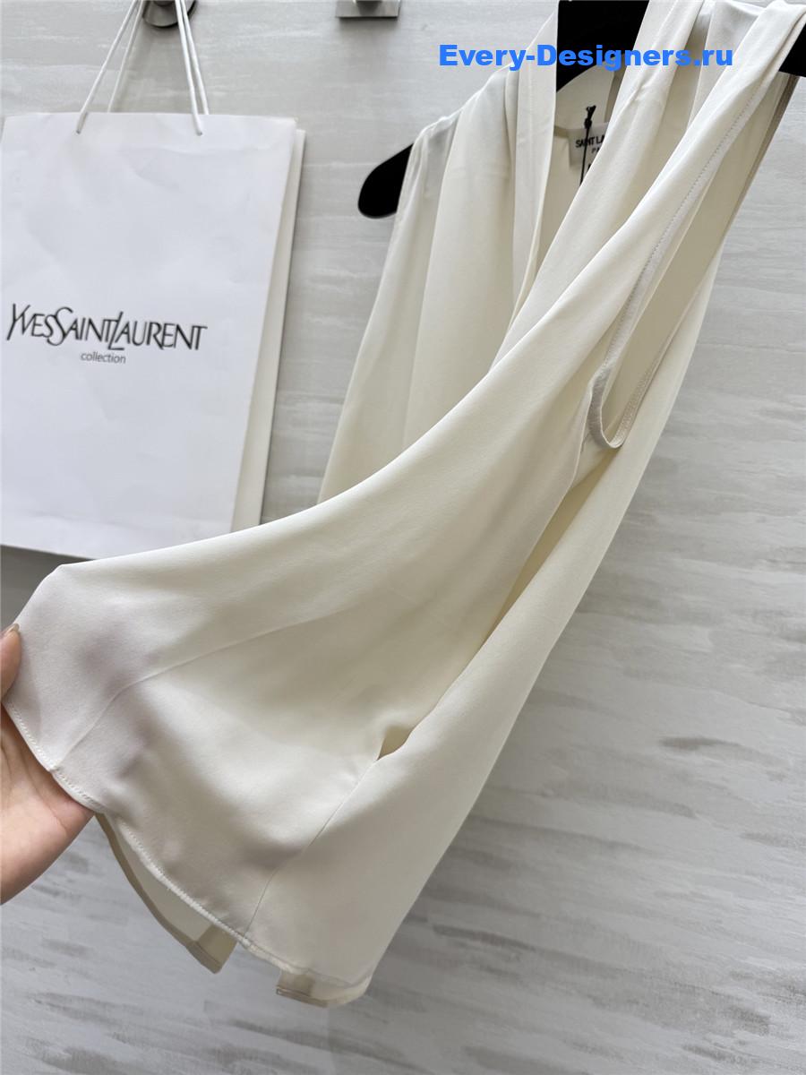 Sa1nt Lau*nt beige silk vest