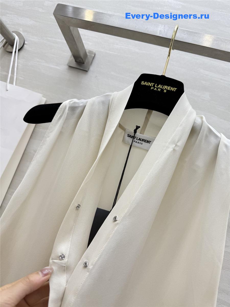 Sa1nt Lau*nt beige silk vest