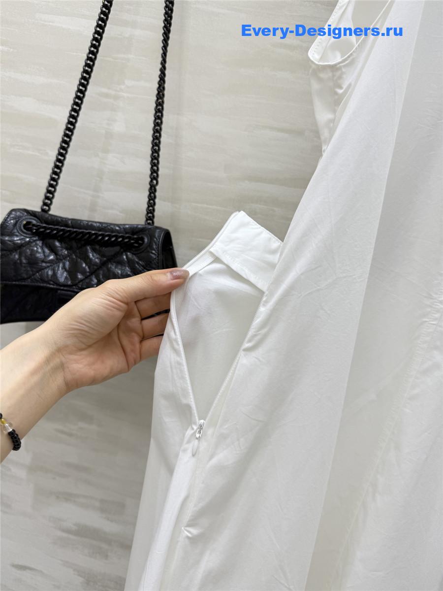 L0ew* white v-neck maxi dress