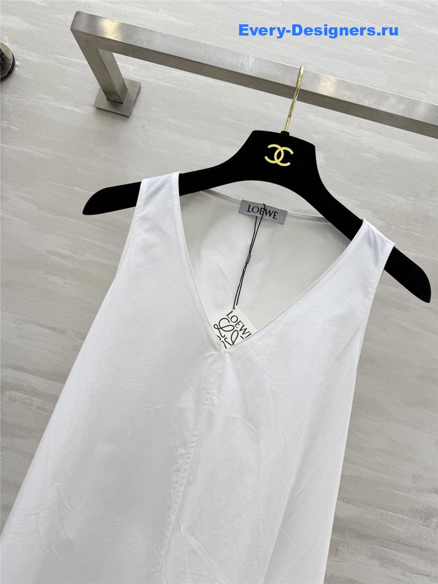 L0ew* white v-neck maxi dress