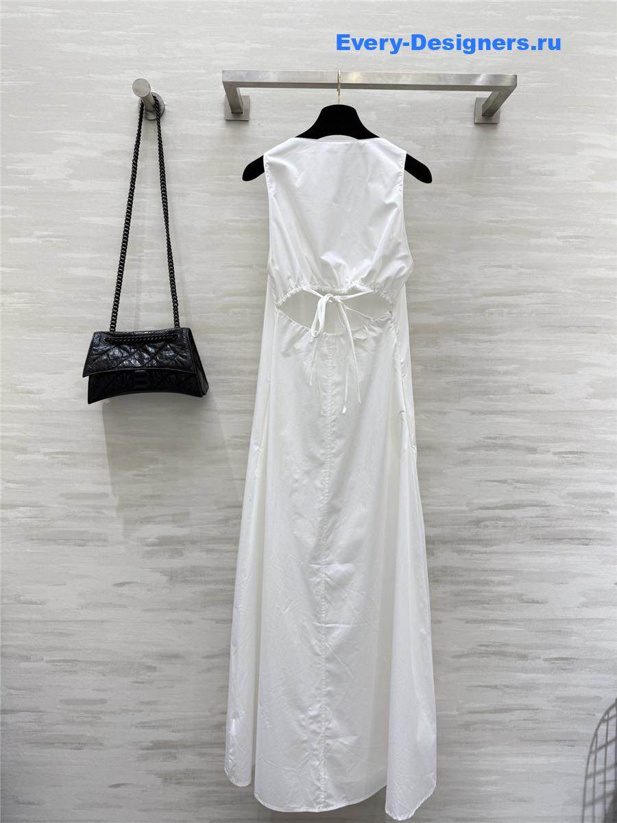L0ew* white v-neck maxi dress