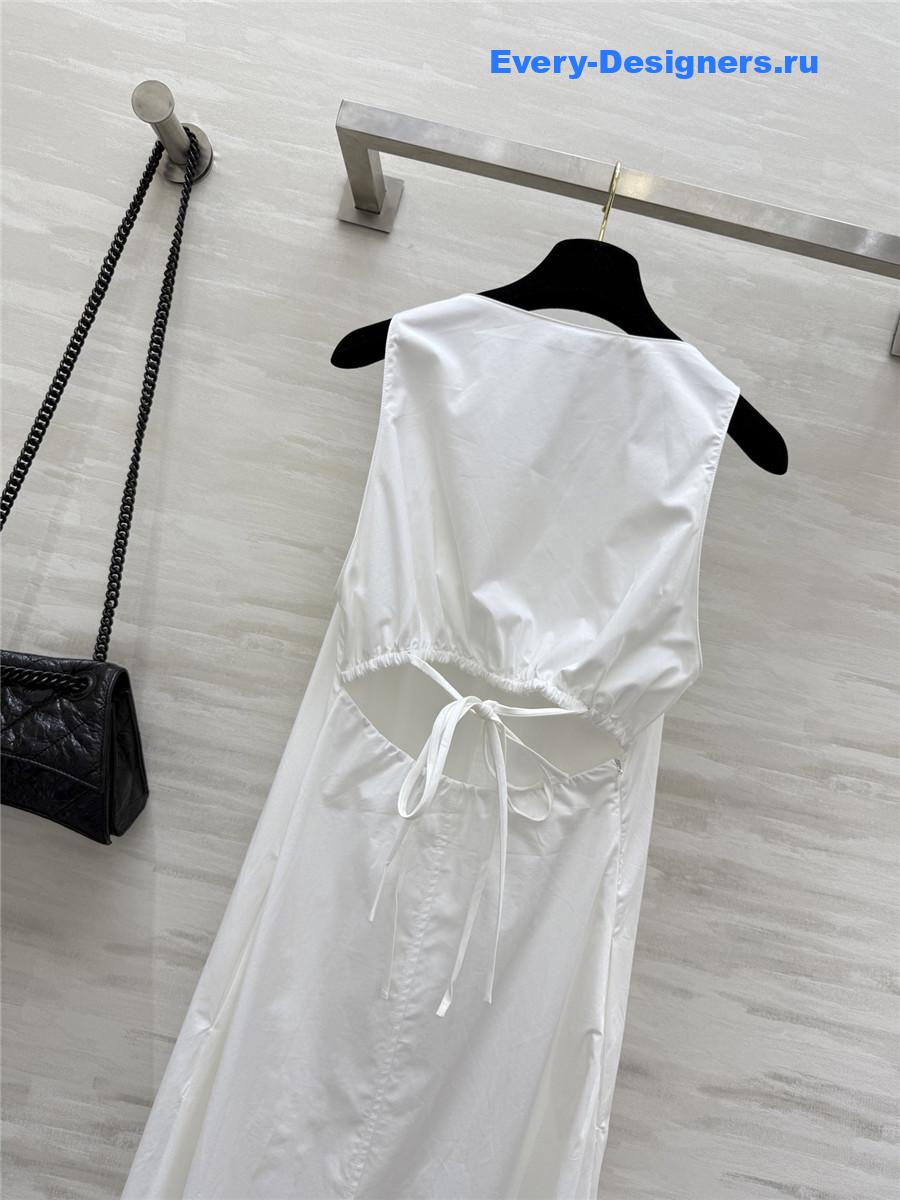 L0ew* white v-neck maxi dress