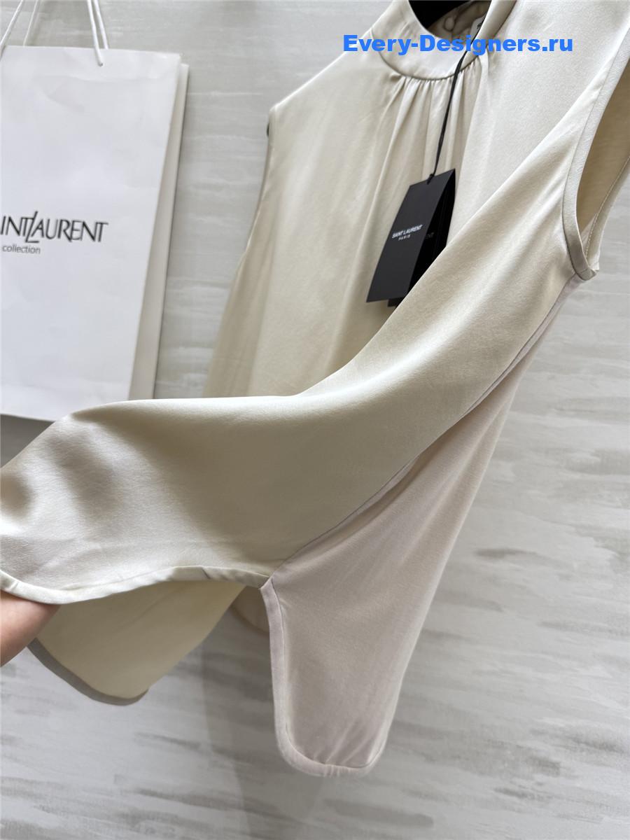Sa1nt Lau*nt beige silk blouse