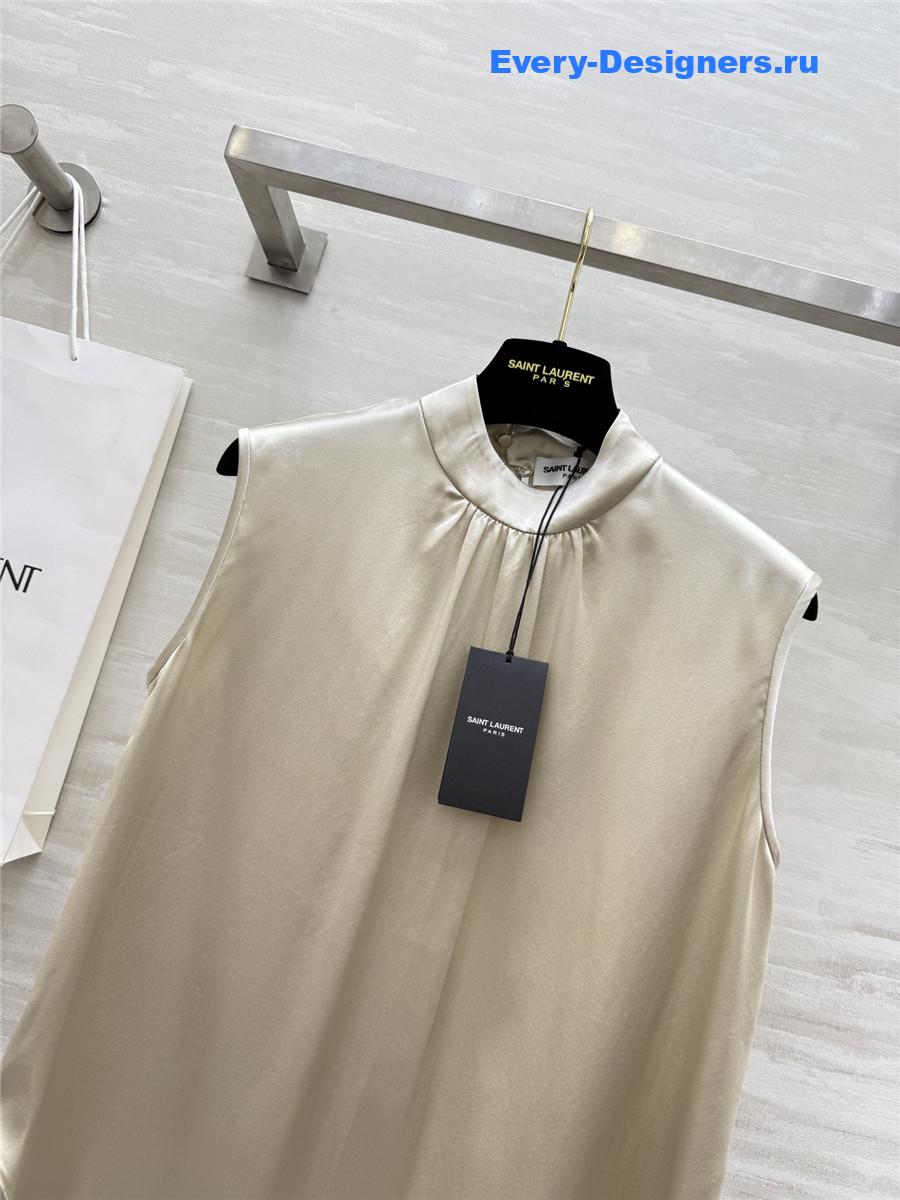 Sa1nt Lau*nt beige silk blouse