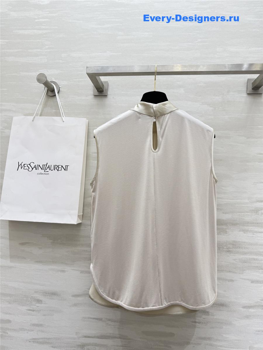 Sa1nt Lau*nt beige silk blouse