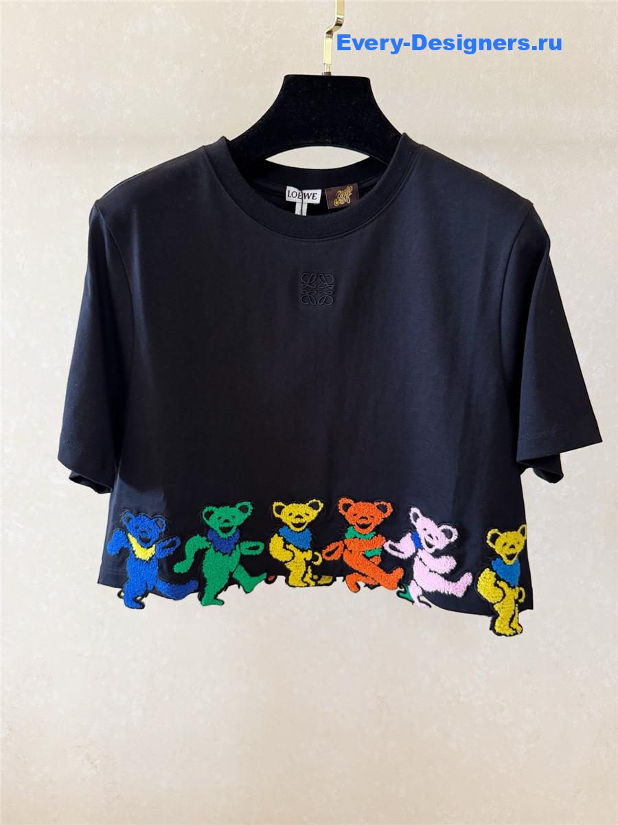 L0ew* black cropped t-shirt