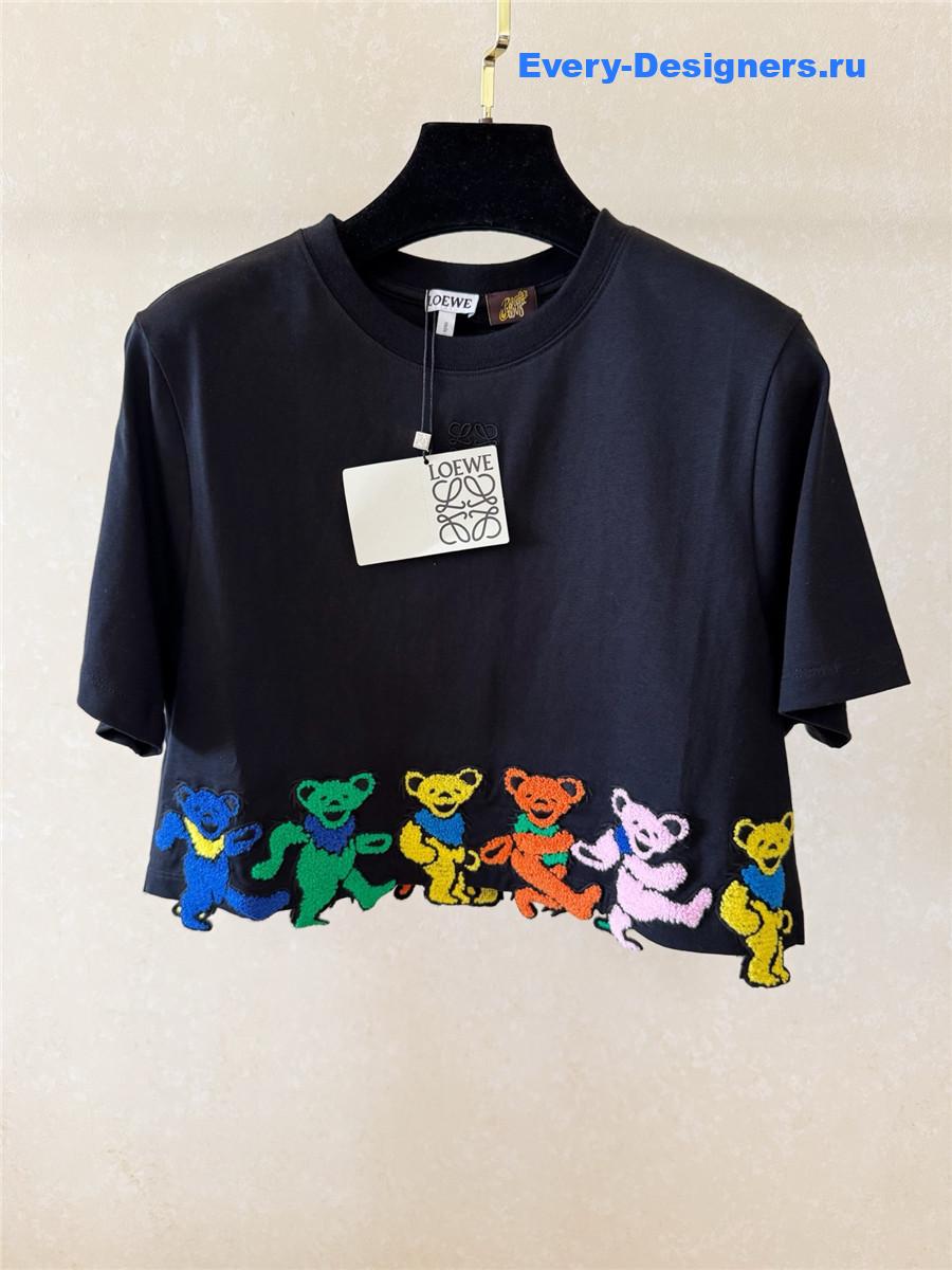 L0ew* black cropped t-shirt