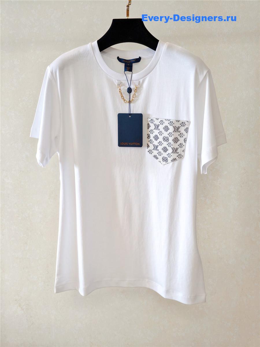 l0vis Vvtt0n white monogram pocket tee