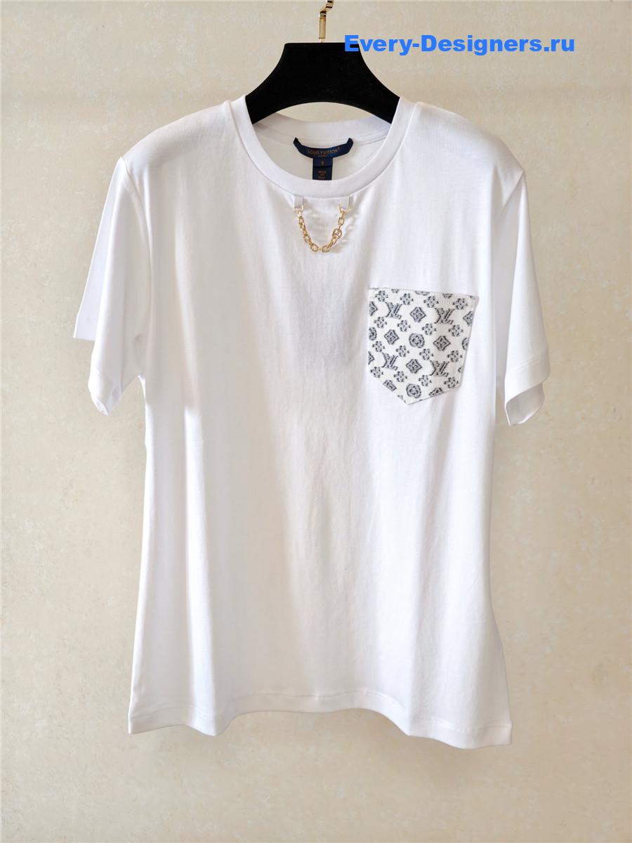 l0vis Vvtt0n white monogram pocket tee