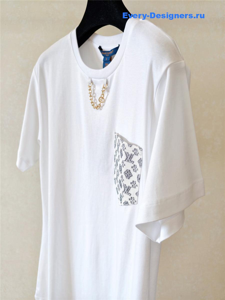 l0vis Vvtt0n white monogram pocket tee