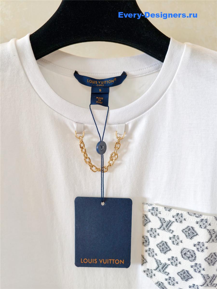 l0vis Vvtt0n white monogram pocket tee