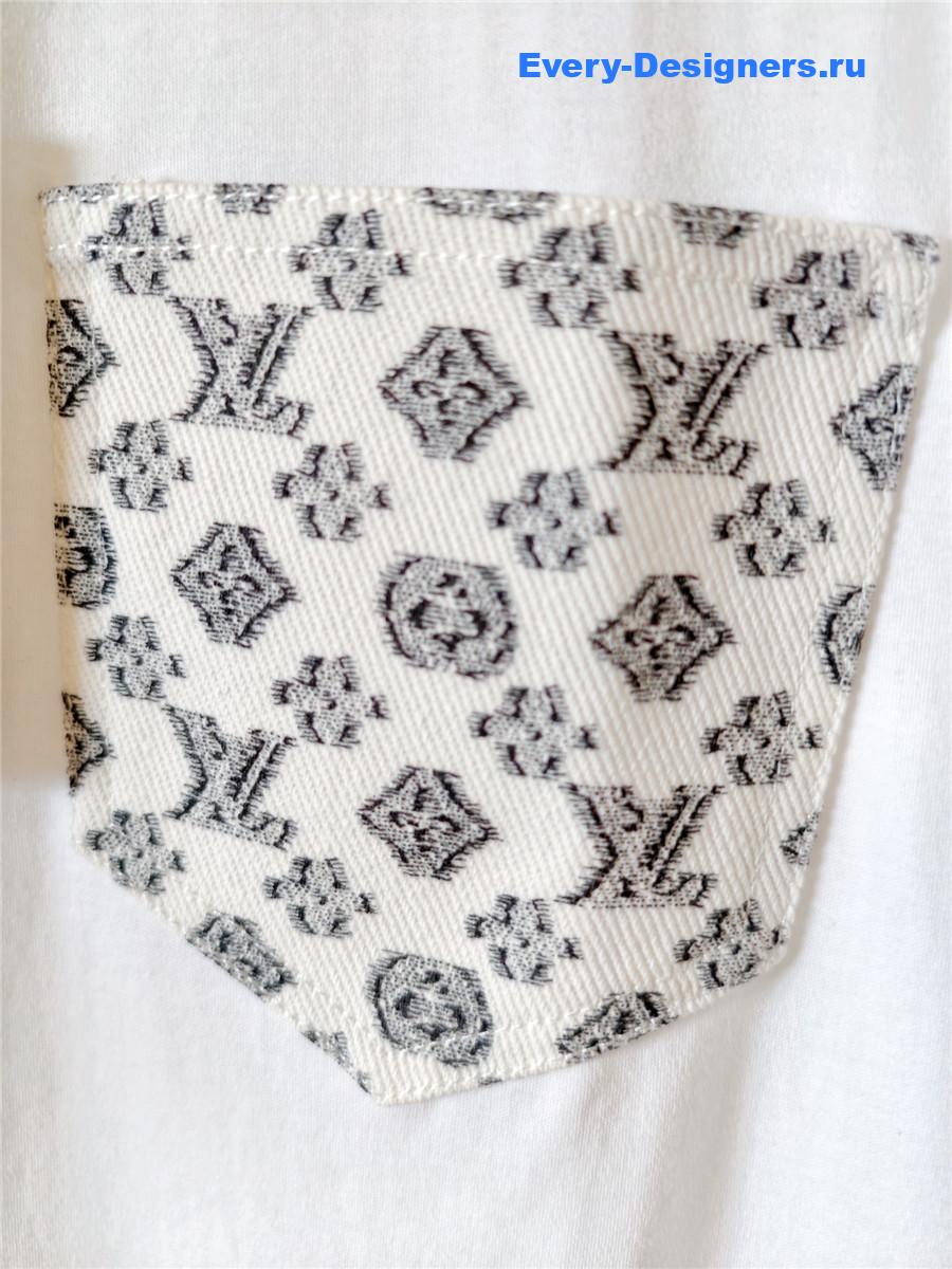 l0vis Vvtt0n white monogram pocket tee