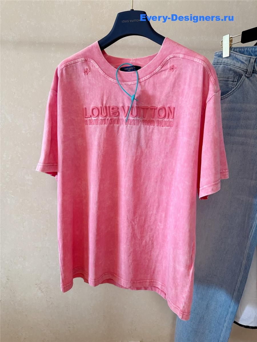 l0vis Vvtt0n pink washed ribbed tee