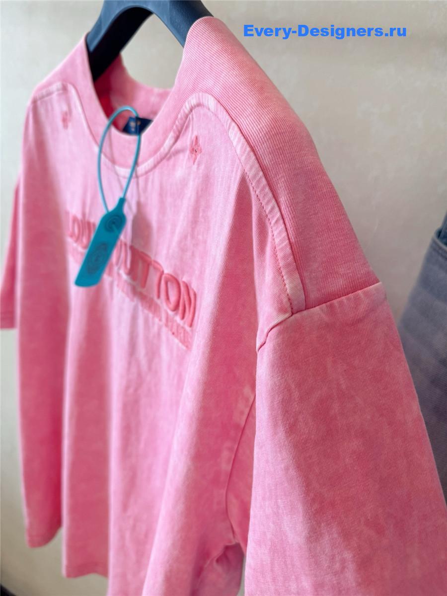 l0vis Vvtt0n pink washed ribbed tee